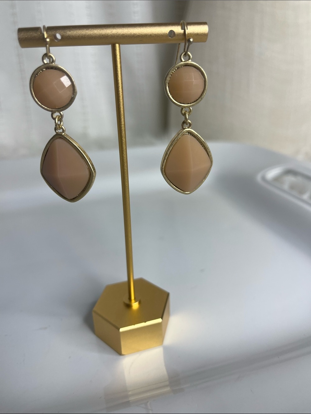 Gold-Tone Nude Drop Earrings